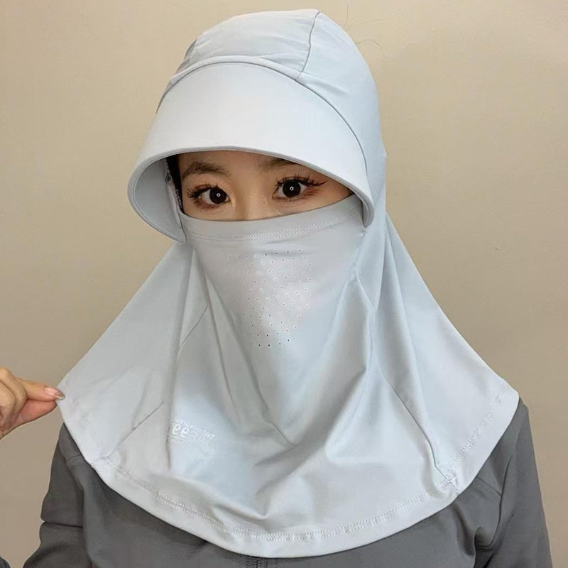 Maschera solare integrale traspirante con apertura per coda di cavallo