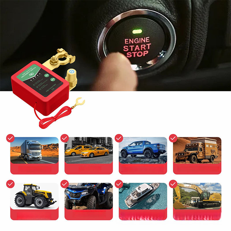Interruttore di scollegamento batteria auto 12V/24V con telecomando