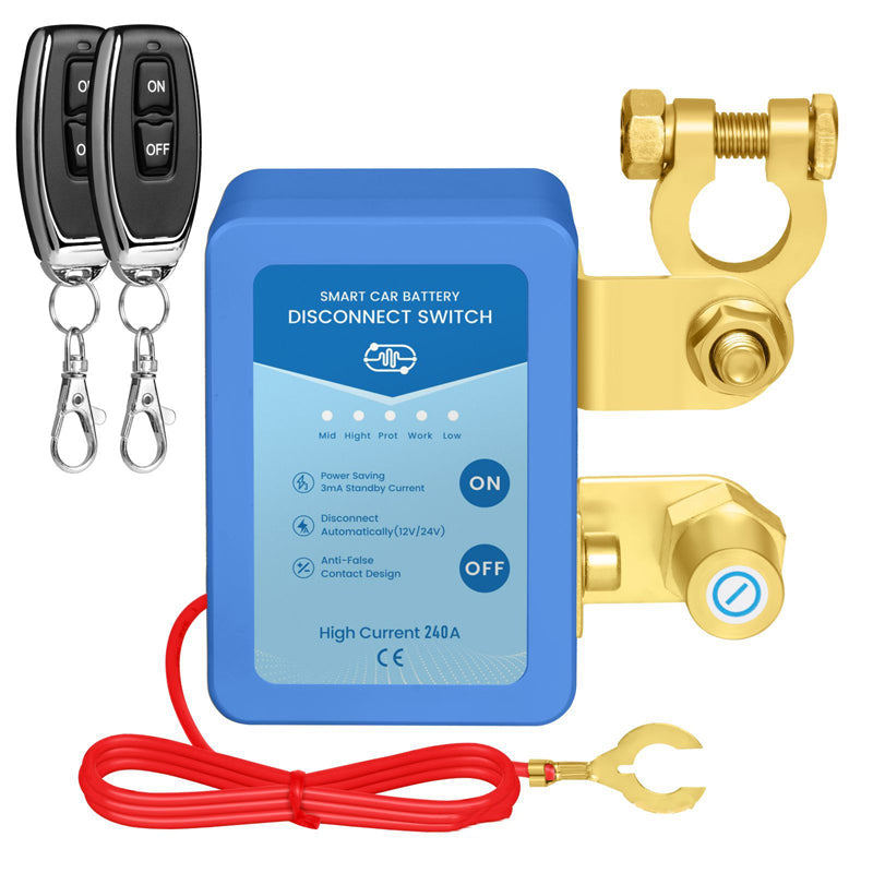 Interruttore di scollegamento batteria auto 12V/24V con telecomando
