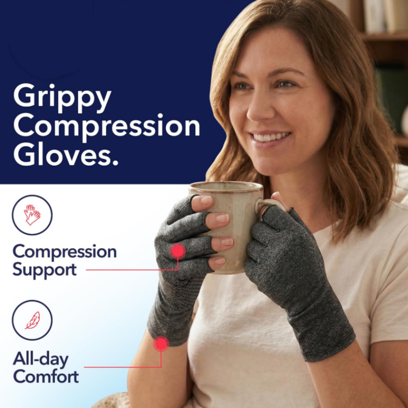 Guanti a Compressione per Artrite con Grip Antiscivolo