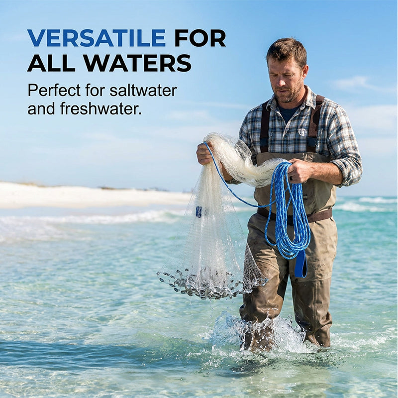 🎣 SCONTO DEL 50% A TEMPO LIMITATO! ✨ Rete da lancio facile da usare – Maglia resistente, affondamento rapido, versatile 🌊
