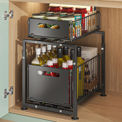🔥 -50% Oggi: Scaffale in Acciaio a Doppio Strato per Cucina e Bagno – Tiene in ordine e sostiene anche le bottiglie pesanti, senza montaggio e pronto in 1 minuto! 🛠️✨