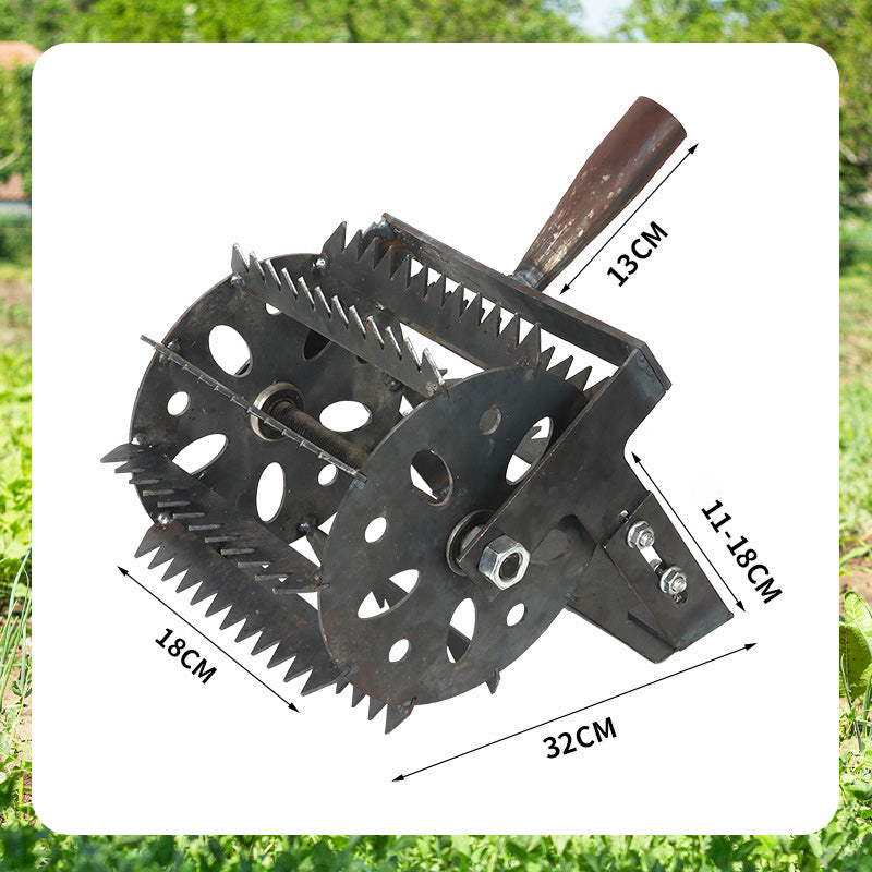 Testina Sarchiatore a Ruota Manuale per Erbacce da Giardino
