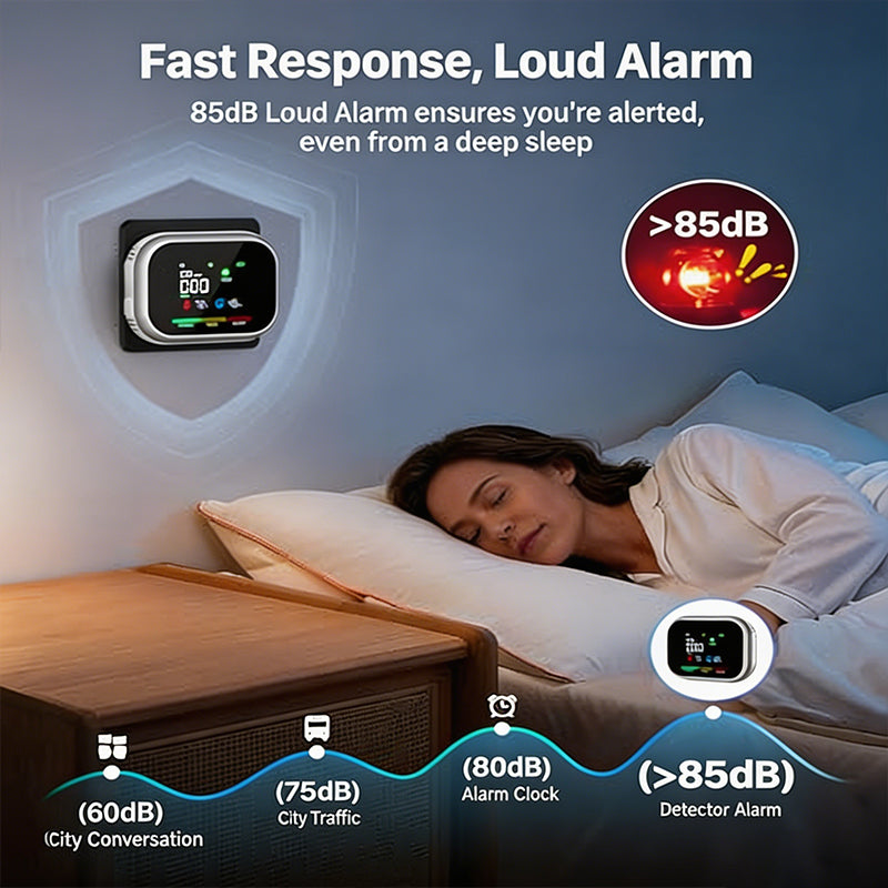 📢📢50% di Sconto!!🏠✨Allarme Multigas con Display LCD | Rilevatore di CO, Gas e Fumo, Monitoraggio Temperatura e Umidità