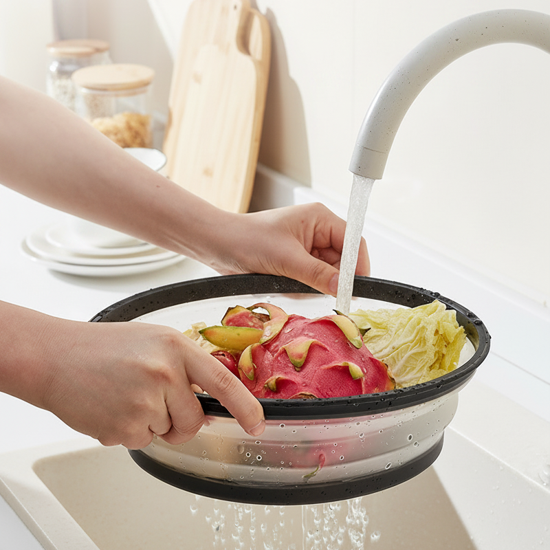 Coperchio per Microonde Pieghevole Salvaspazio con Base a Tappetino