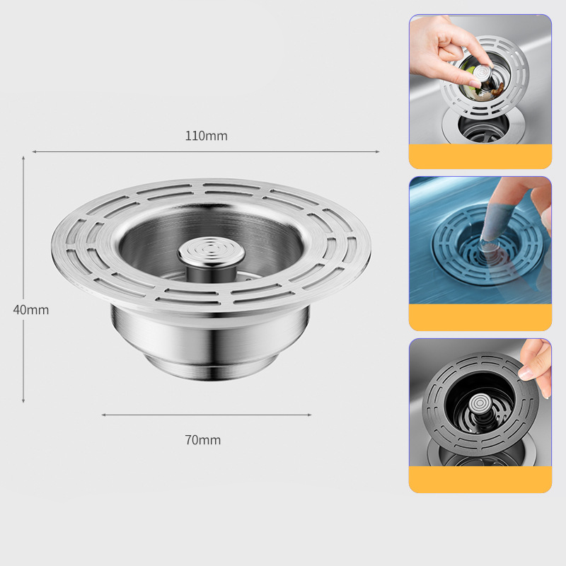 Filtro universale per scarico lavello pop-up