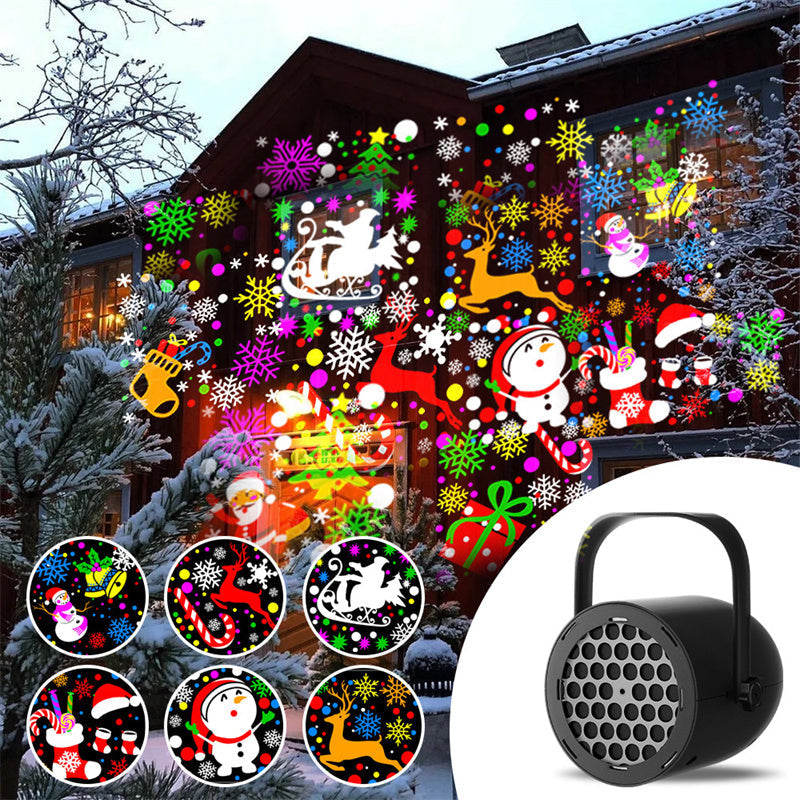 Proiettore luminoso natalizio USB con 16 motivi