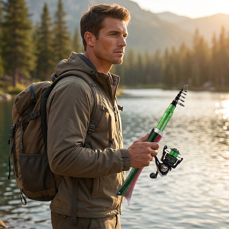 🔥Offerta speciale 2026: 50% di sconto!✨ Set canna da pesca telescopica e mulinello a forma di pesce