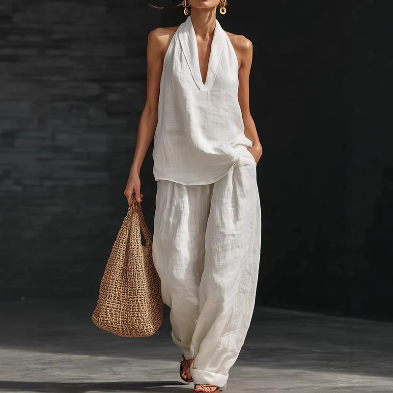 Set due pezzi da donna con scollo all'americana