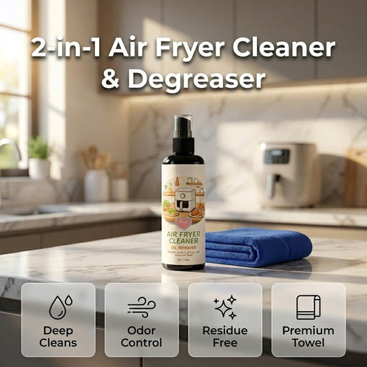 🥳OFFERTA 2026🥳💞50K+ VENDUTI!🔍✨ 50% DI SCONTO! Detergente 2 in 1 per Friggitrice ad Aria – Sgrassante e pulente, sicuro per rivestimenti antiaderenti. Spruzza e pulisci. Include asciugamano! 🧼💪