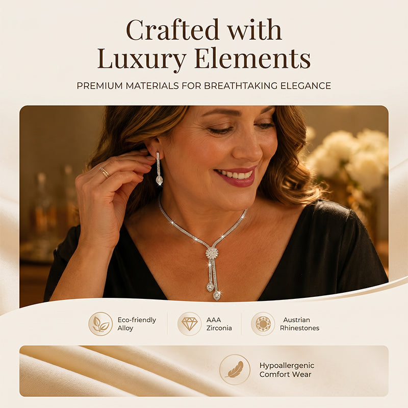 ⏳Offerta a Tempo Limitato⏰ Set di Gioielli con Fiori di Zircone da Donna – Elegante, Scintillante, Pronto da Regalare 💎
