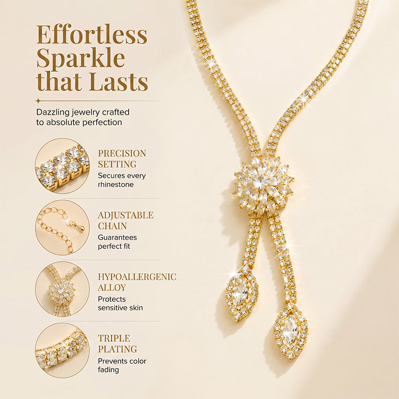⏳Offerta a Tempo Limitato⏰ Set di Gioielli con Fiori di Zircone da Donna – Elegante, Scintillante, Pronto da Regalare 💎