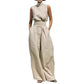 Completo 2 pezzi con top e pantaloni a gamba larga