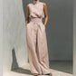 Completo 2 pezzi con top e pantaloni a gamba larga