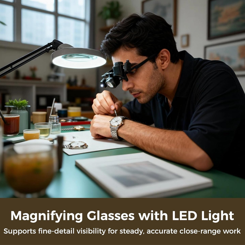 Lente d'ingrandimento a LED di precisione per elettronica e artigianato
