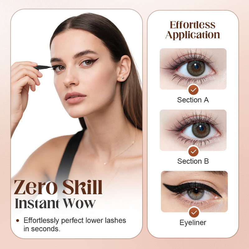 Eyeliner e timbro per ciglia impermeabili 2 in 1