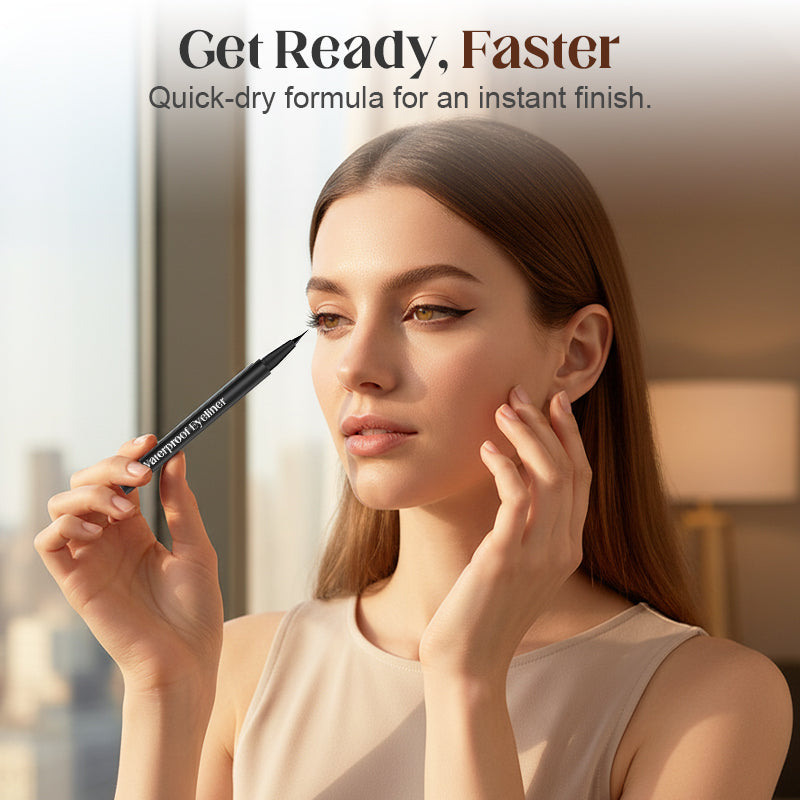 Eyeliner e timbro per ciglia impermeabili 2 in 1