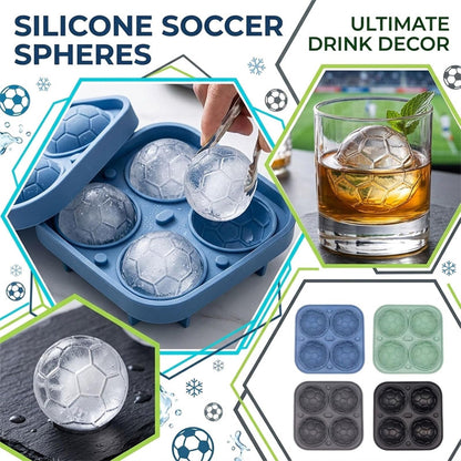 🔥 Stampo in silicone per cubetti di ghiaccio a forma di pallone da calcio – cubetti perfetti per i drink estivi 🧊⚽✨