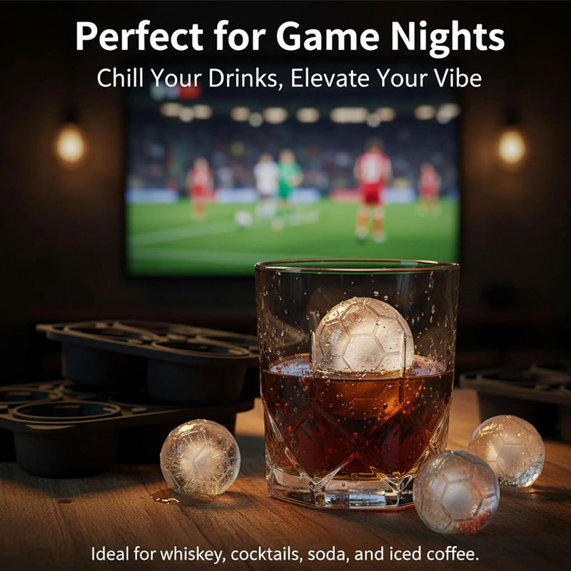 🔥 Stampo in silicone per cubetti di ghiaccio a forma di pallone da calcio – cubetti perfetti per i drink estivi 🧊⚽✨
