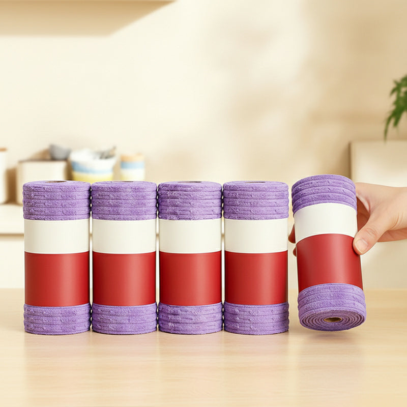🧼50% OFF HOT SALE 50K+ Sold! ✨Multipurpose Tear-Off Reusable Cleaning Cloth Roll, Pre-Cut Absorbent Microfiber Wipes for Kitchen Bathroom Household Cleaning