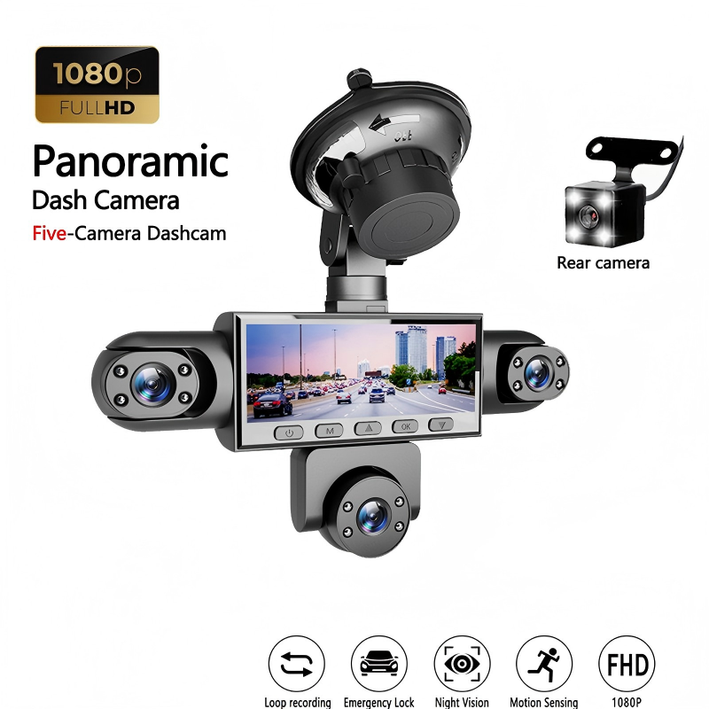 🎉 Saldi 2026 — Oltre 36.000 pezzi venduti! 🚗 Videoregistratore panoramico con 5 telecamere – visione completa senza angoli ciechi 🛡️✨