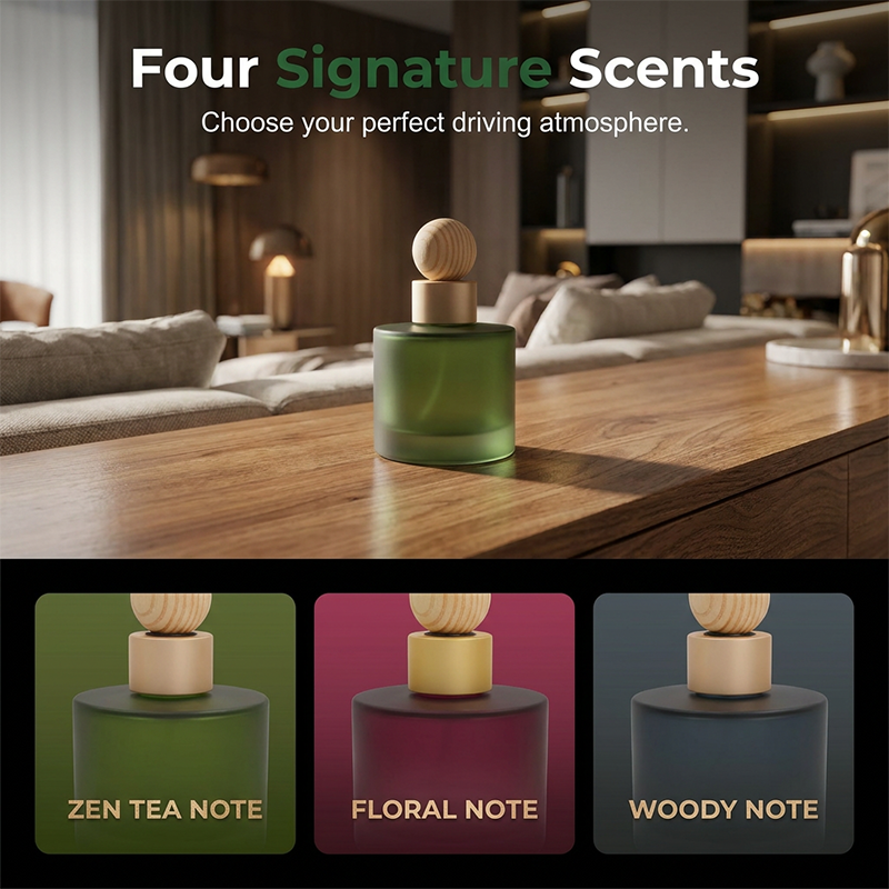 Profumo per Auto con Sfera Diffusore in Legno Naturale