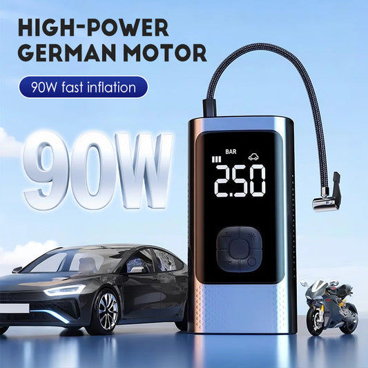 Pompa d'aria portatile senza fili per auto con luce LED