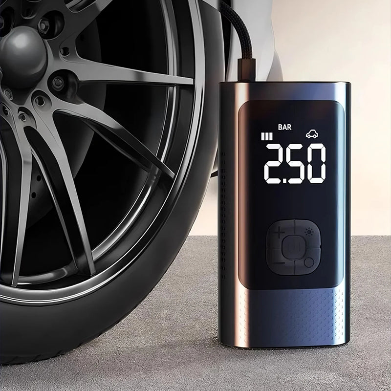 Pompa d'aria portatile senza fili per auto con luce LED
