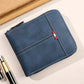 Portafoglio uomo bifold in pelle PU con chiusura zip integrale