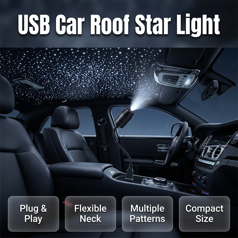 Luce proiettore di stelle per tetto auto USB