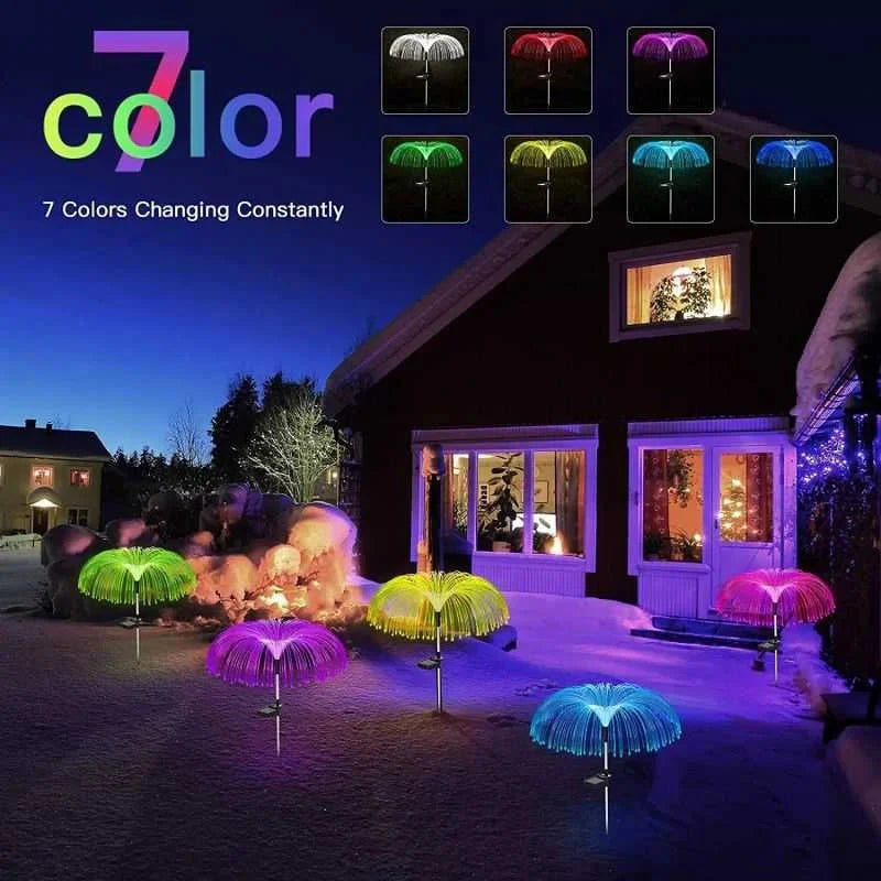 🔥ACQUISTA 1 E RICEVI 1 GRATIS (CONFEZIONE DA 2)🔥Luce ambientale solare impermeabile per prato esterno che cambia colore a forma di medusa
