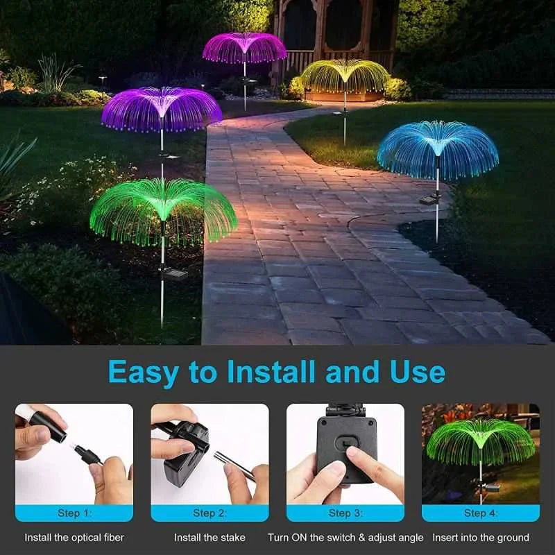 🔥ACQUISTA 1 E RICEVI 1 GRATIS (CONFEZIONE DA 2)🔥Luce ambientale solare impermeabile per prato esterno che cambia colore a forma di medusa