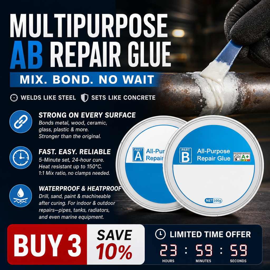 🔥 50% di sconto a tempo limitato | AB Supercolla: Riporta in vita gli oggetti rotti – forte ma flessibile, non si spezza!