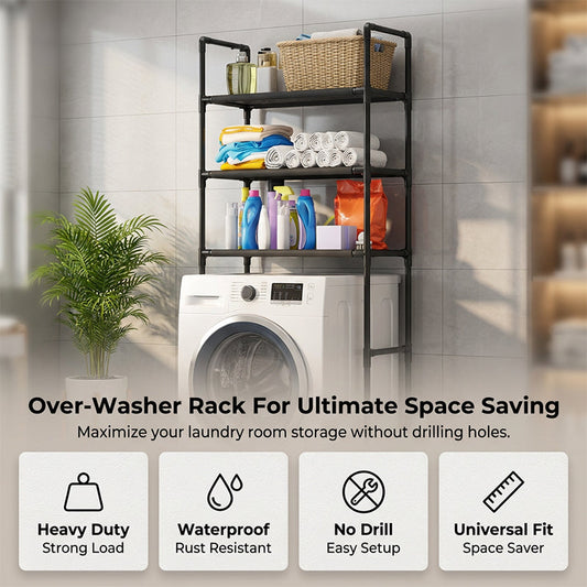🔥Nuovo prodotto di punta❤️‍🔥Mensola organizer per bagno e lavanderia senza foratura