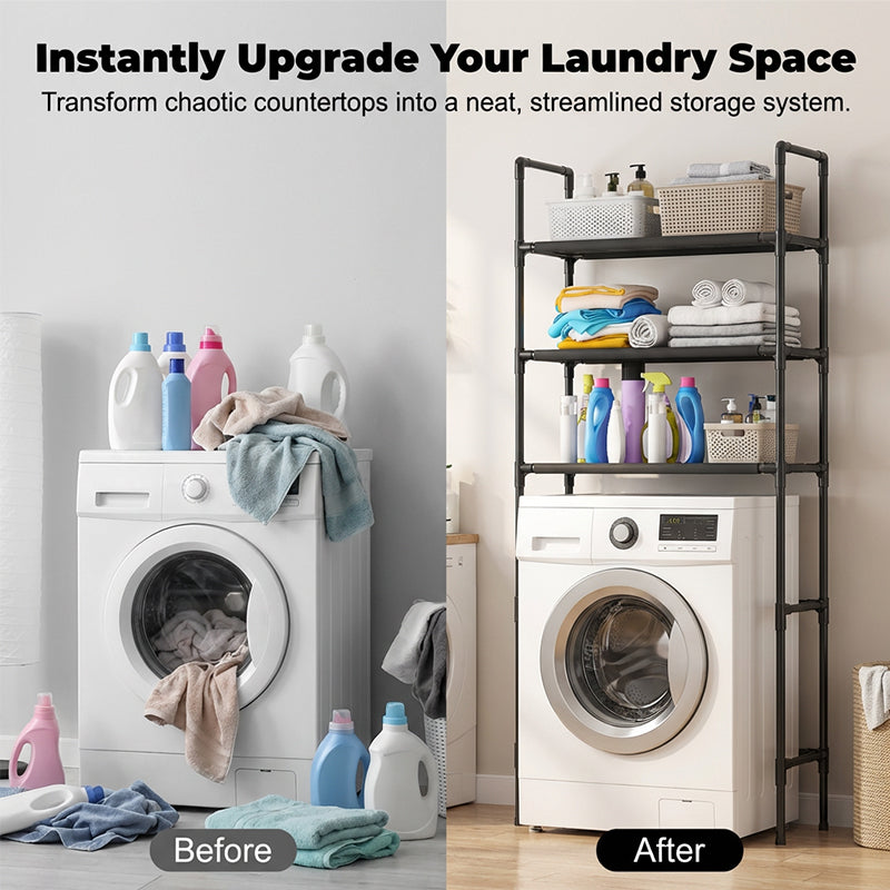 🔥Nuovo prodotto di punta❤️‍🔥Mensola organizer per bagno e lavanderia senza foratura