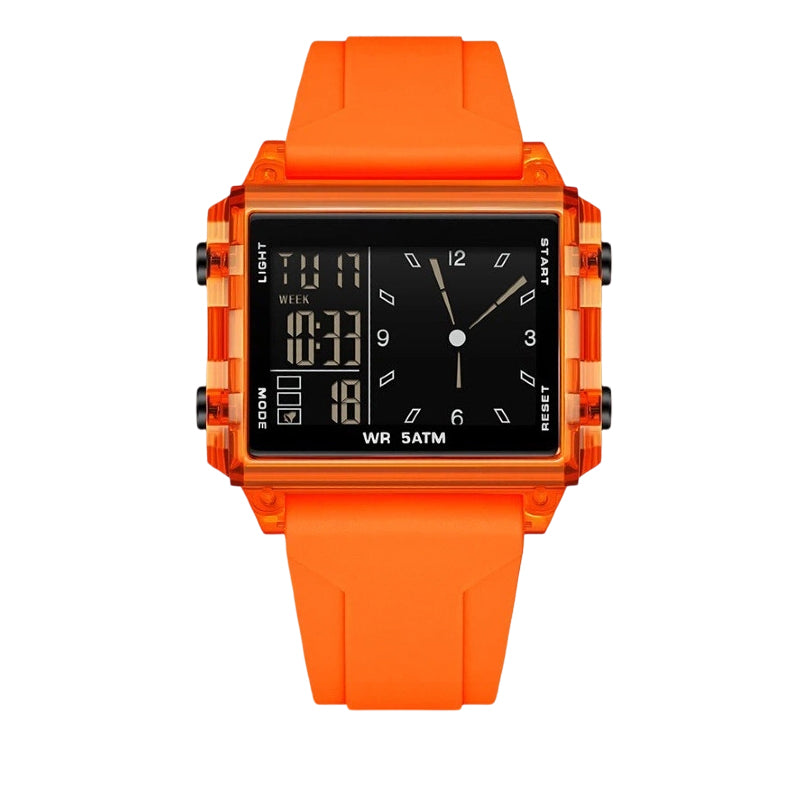⌚ ORA CON IL 50% DI SCONTO! 💧 Orologio digitale trasparente – resistente all’acqua fino a 50 m, display luminoso e visualizzazione ibrida – Lo stile incontra la funzionalità ✨