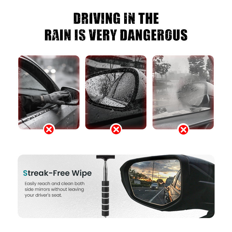 Retractable Car Side Mirror Wiper