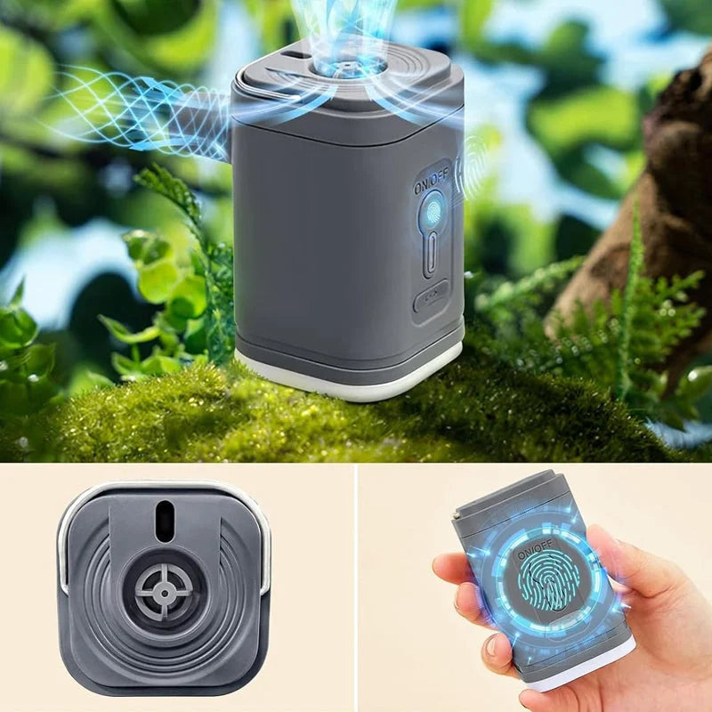 🏕️ Pompa ad aria ricaricabile da campeggio – Luce LED, gonfiaggio rapido, compatta – Pagamento in contrassegno 🔋