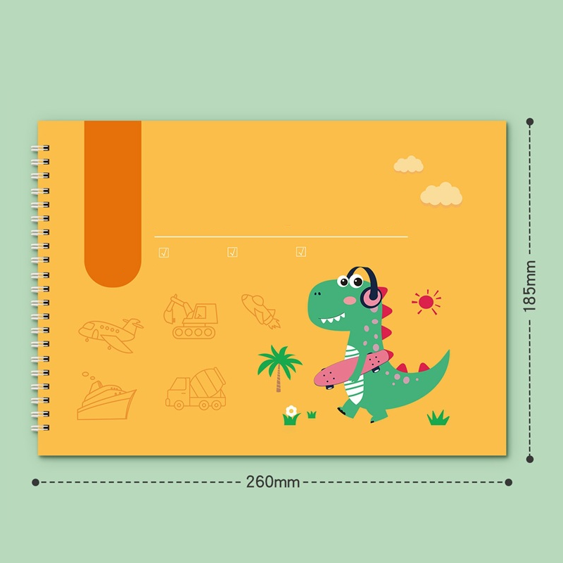 Libro da Disegno con Scanalature per Ricalco di Cartoni Animati a 8 Temi