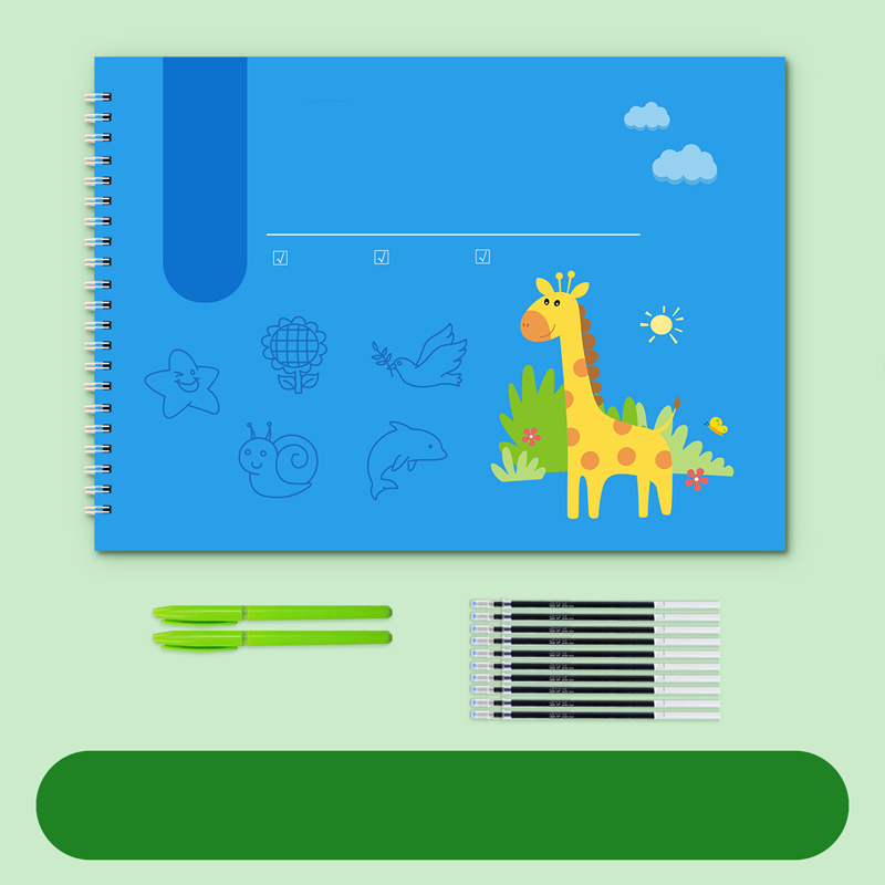 Libro da Disegno con Scanalature per Ricalco di Cartoni Animati a 8 Temi