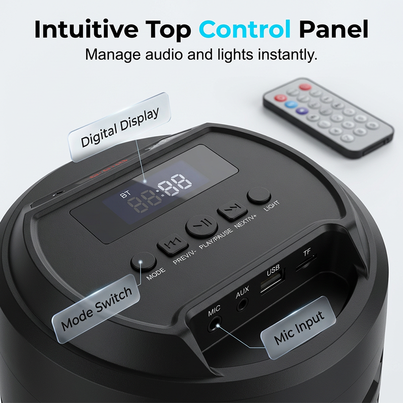Altoparlante Bluetooth portatile con microfoni cablati