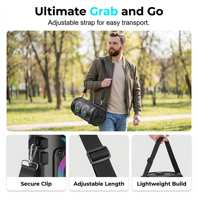 Altoparlante Bluetooth portatile con microfoni cablati