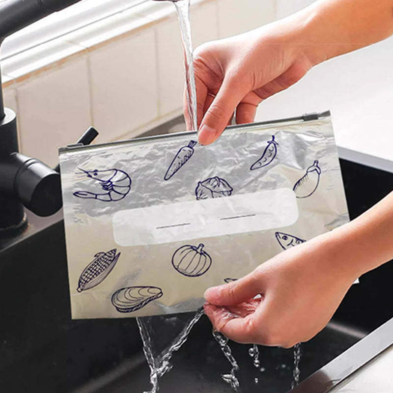 🌿 Dimenticate la plastica! Sacchetti riutilizzabili in alluminio – Conservazione degli alimenti ecologica. ♻️