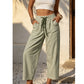 Pantaloni Cropped a Righe da Donna