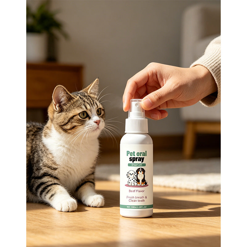 Spray delicato per l'igiene orale degli animali domestici