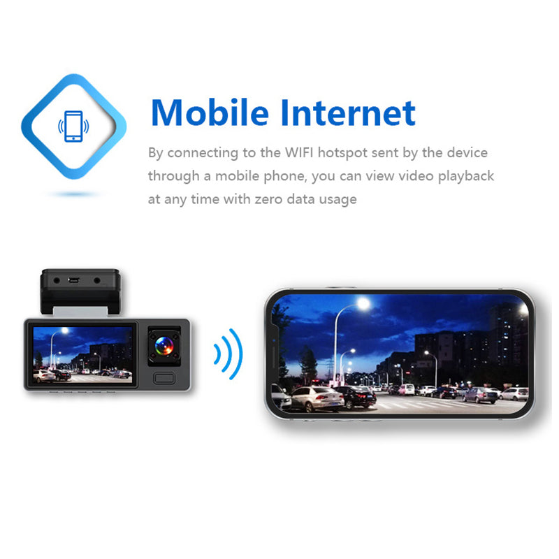 Dashcam per Auto HD Multi-Obiettivo con Visione Notturna
