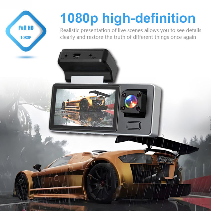 Dashcam per Auto HD Multi-Obiettivo con Visione Notturna