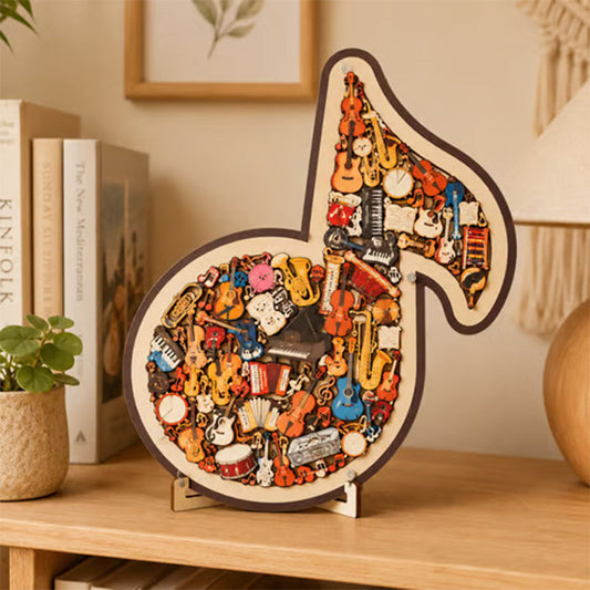 Puzzle in legno con note musicali