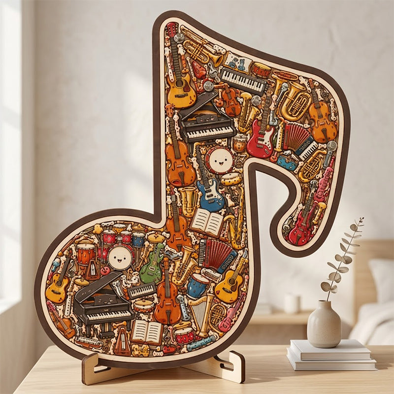 Puzzle in legno con note musicali