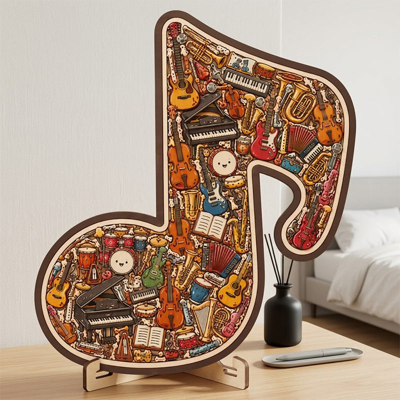 Puzzle in legno con note musicali